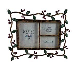 Vintage Malden Rustic Garden Collage Photo Frame Vines Berries Tabletop